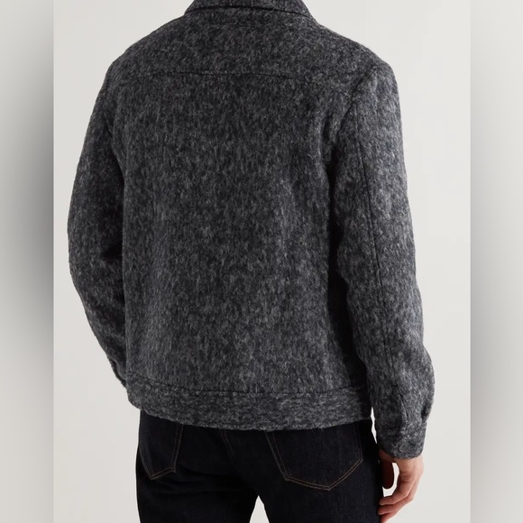 NWT Mr.P Mr Porter Felted Virgin Wool Blend Blouson Jacket Coat Black - Picture 3 of 12